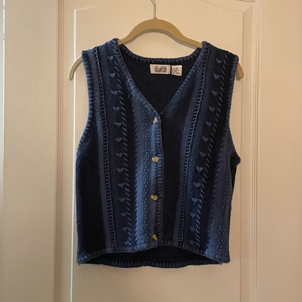 Navy Blue Knit Vest